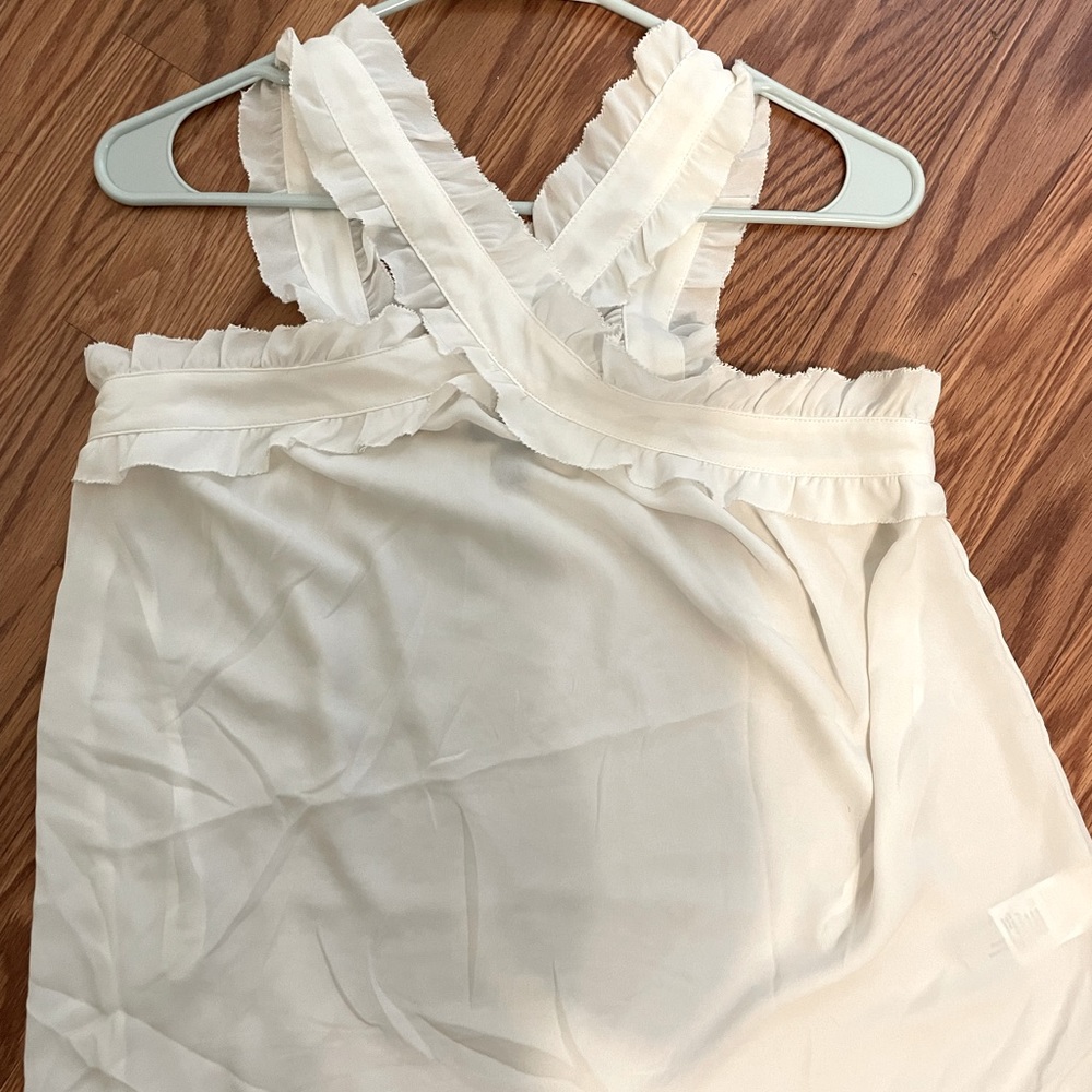 J. Crew Size 6 Criss Cross Ruffle Tank Blouse